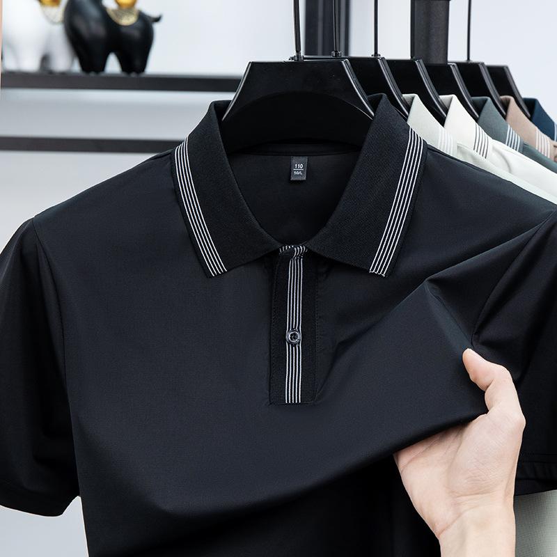 Men's Short Sleeve Polo Shirt Lapel Collar T-Shirt