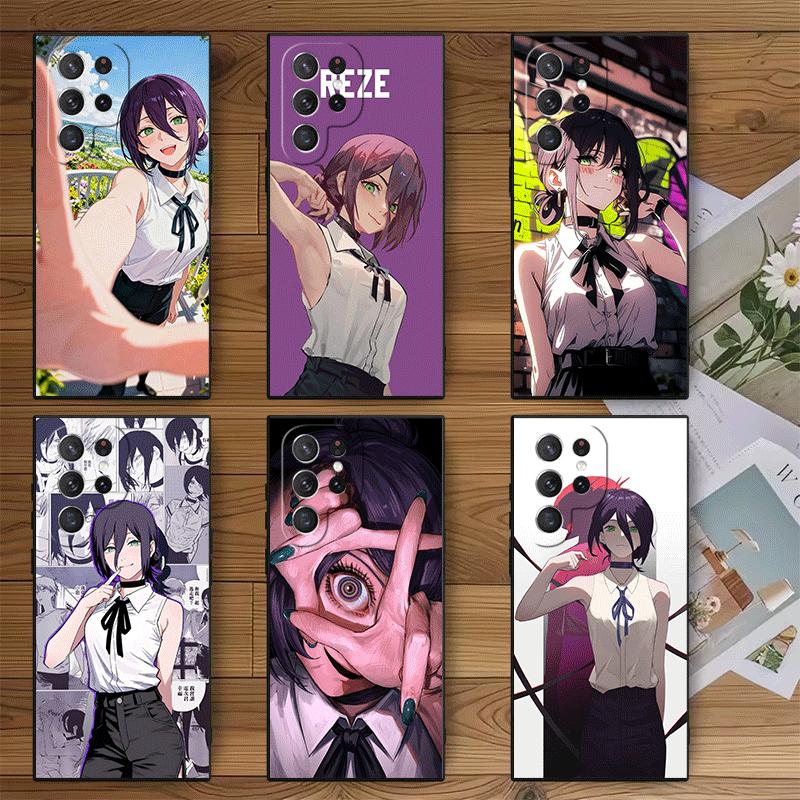 Anime Character R-Reze CSM Soft Phone Case for Samsung Galaxy S26 S25 Edge S24 Ultra S23 Plus S22 S21 FE S20 Black Cover Back Sh