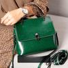 Genuine Leather Shell Bag for Women, Top Grain Oil Wax Cowhide Shoulder Purse, 2026 New Minimalist Clutch, Soft Texture Crossbody Bag, Vintage Style