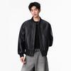 Baseball Collar Leather Jacket Mens Autumn Lining Short Pu Leather Motorcycle Jacket