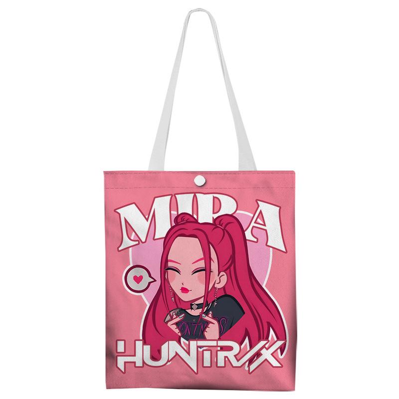 KPOP Demon Hunter Girls Group Anime Cartoon Film and Television Peripheral Canvas Bag Shopping Bag Shoulder Bag CLE