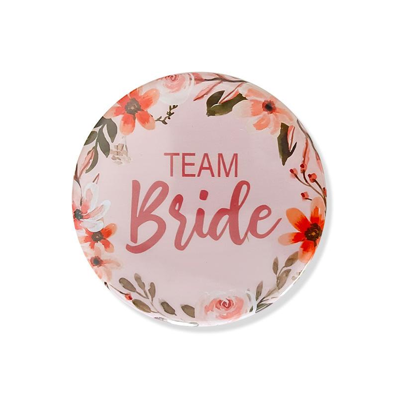 Neu Hochzeit Party Rote Blume Blätter Team Braut Party Dekoration Abzeichen 