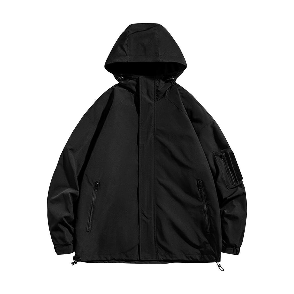 Men's Spring Coat Printed Thin Hooded Windbreaker Outdoor Sports Jacket Men's Jacket