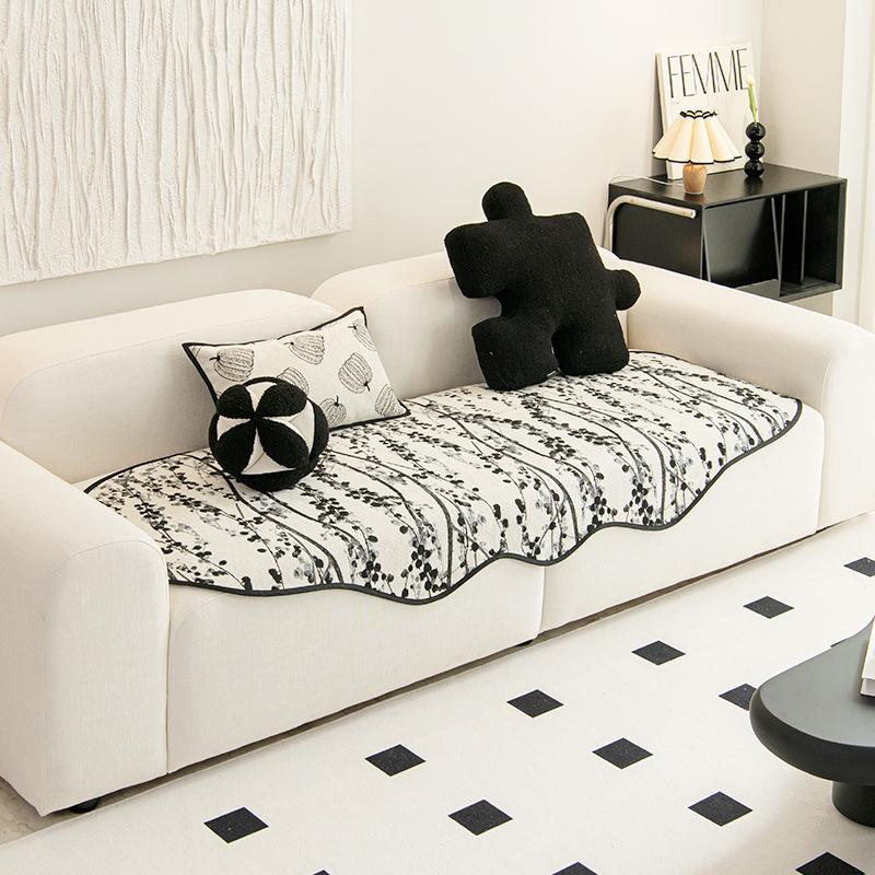 

Нескользящий коврик для дивана из синели неправильной формы, универсальный чехол для дивана Four Seasons с прямым рядом 90*90cm