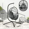 Hanging Egg Chair, Hammock Swing, Folding Basket, Padded Cushion, Grey