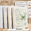 Butterfly Retro English Loose-Leaf Binder: A5 Lined Inner Core B5 Single Book with OPP Bag Packaging