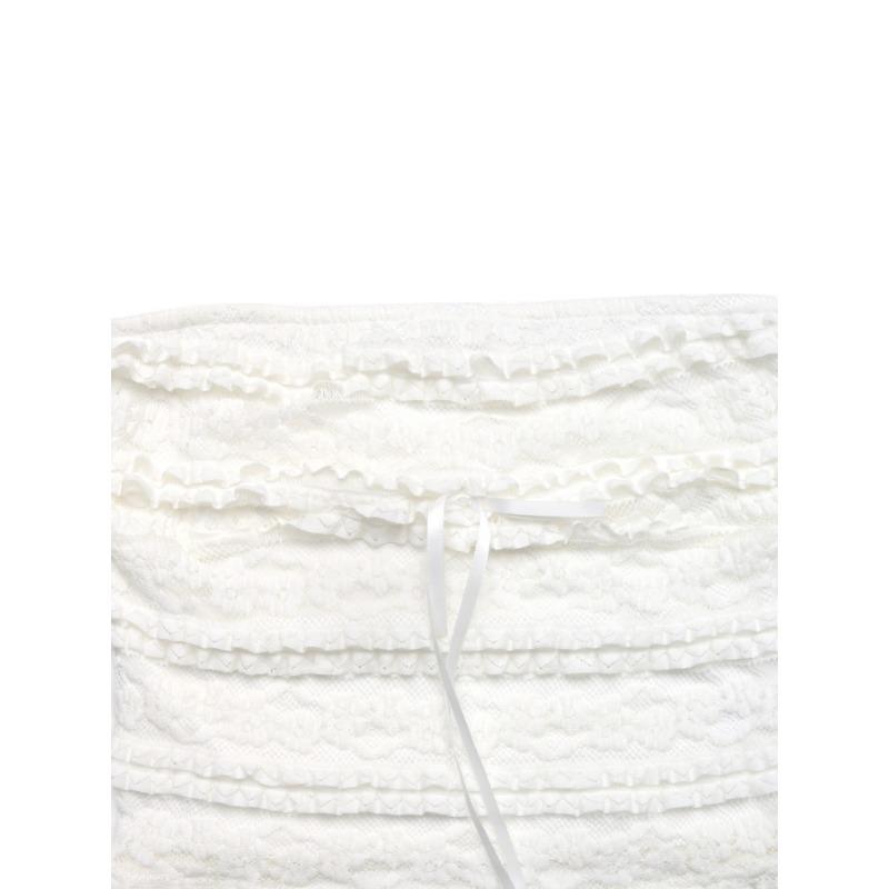 Verano para Mujer Nuevo Dulce y Picante Viento Encaje Bustier Chaleco Lazo Corto Tops Bustier