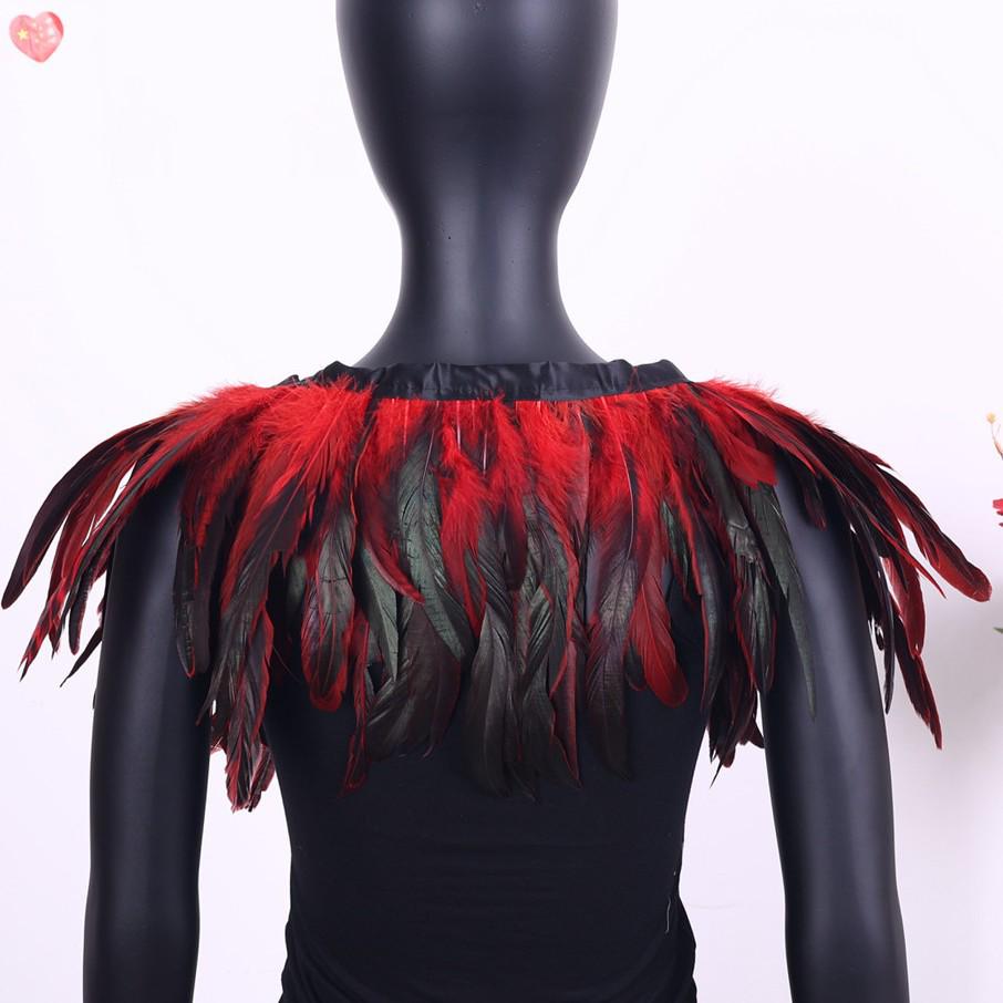 Gothic Feather Shawl for Halloween Masquerade Party