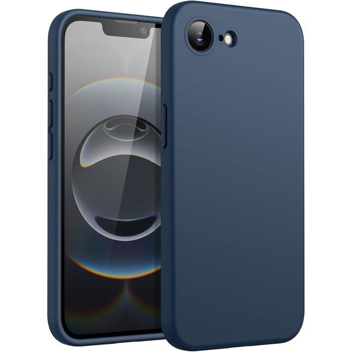Protective Case - BOOLING - iPhone 16e - Liquid Silicone - Matte Effect - Navy Blue