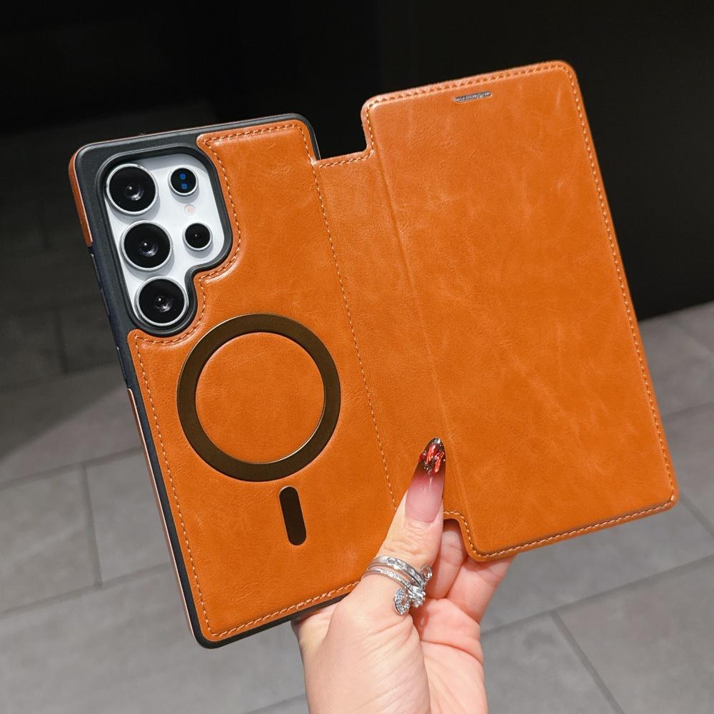 Luxury Flip Wallet Card Slot Leather Case For Samsung Galaxy S25 Ultra S24 S23 Plus S22 S25Edge Magnetic Fold Stand Holder Cover