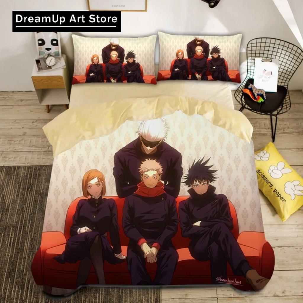 New Duvet Cover Pillowcase Bedding Set Anime Jujutsu Kaisen Adult Boy Girl Bedroom Decoration Children Single Double Large Size