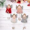 Christmas Angel Decor Silver Wings Fabric Ornament For Festive Tree Scene