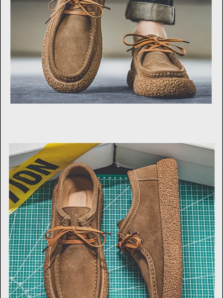 2024 Men's Frosted Leather Slip-On Shoes - Trendy Soft-Soled Casual Footwear for Spring & Summer