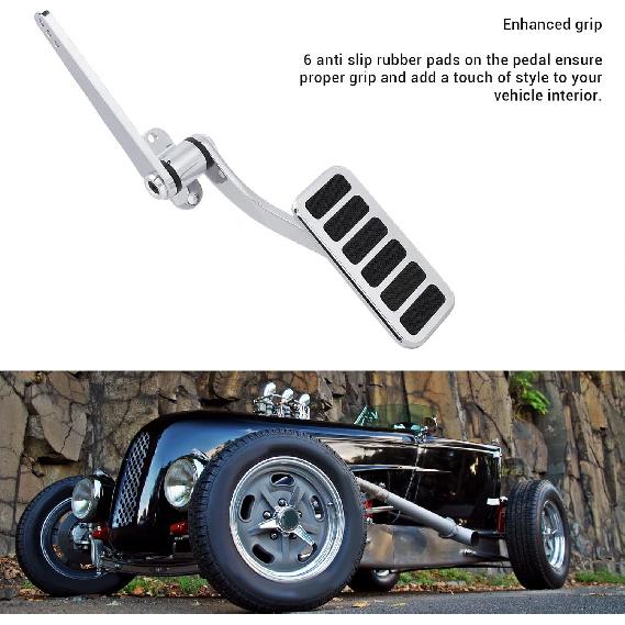 Yunir Gas Pedal, Aluminu Throttle Pedal Assembly, Universal Dual Contorl Gas Pedal Accelerator Throttle Pedal Compatible with Classic Cars Hot Rods