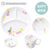 OGISO Peter Rabbit Fleur 4-Piece Reinforced Porcelain Dinnerware Set (Dishwasher and Microwave Safe)