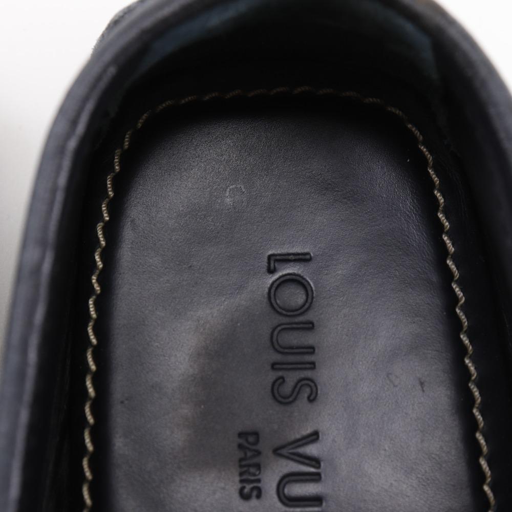 Louis Vuitton Monte Carlo Moccasin Driving Shoes Navy Blue Suede Mens Used