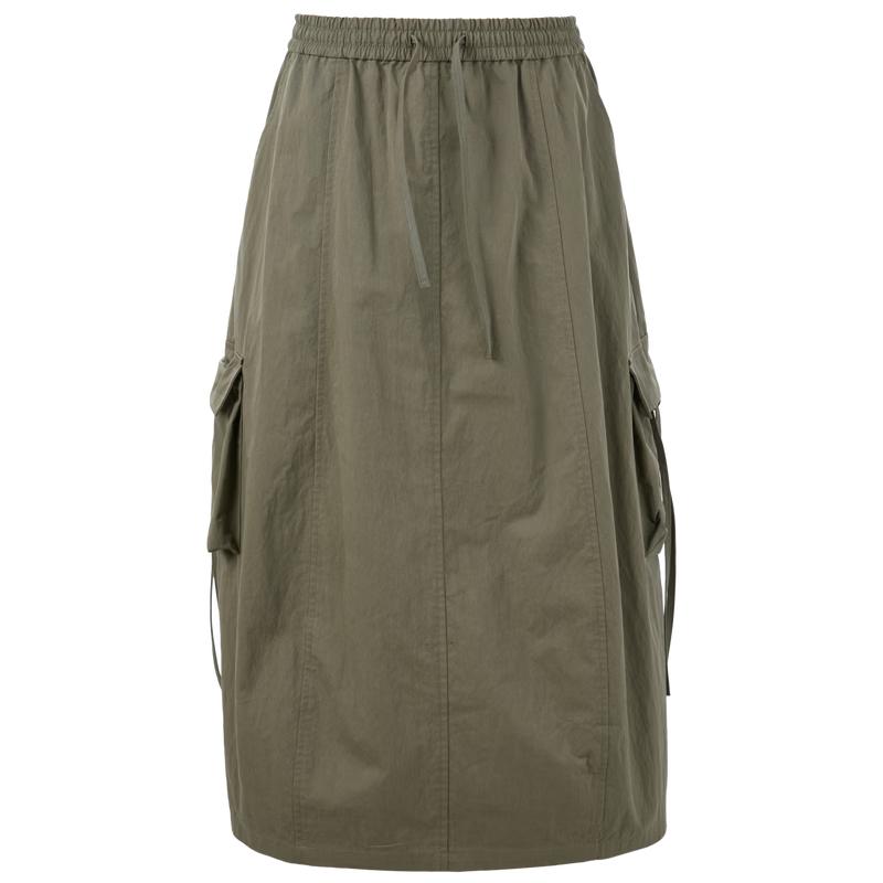 Women s Casual High-Waist A-Line Long Skirt L