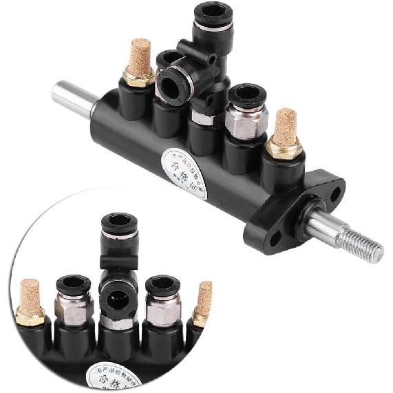 Control Valve Foot Pedal for Tire Changer Machines Duty Steel Construction with Mufflers 8mm Pipe Diameter Compatible with Type A(4)