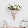 1Pcs Flower Basket Vase Rattan Wall Hanging Pot Planter Rattan Vase Basket Decor Wall-mounted Wrought Iron Natural Wicker