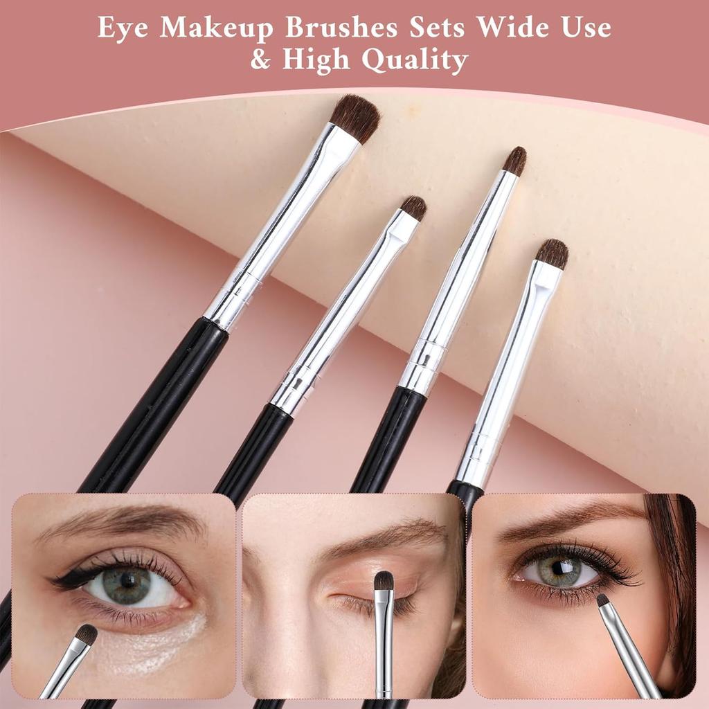 8PCS Eye Makeup Brush Sets, Mini Smudge Brush for Eyeliner Small Eyeshadow Brushs Set Small Makeup Brushes Soft Eyeshadow Eyeliner Brushes for Powder