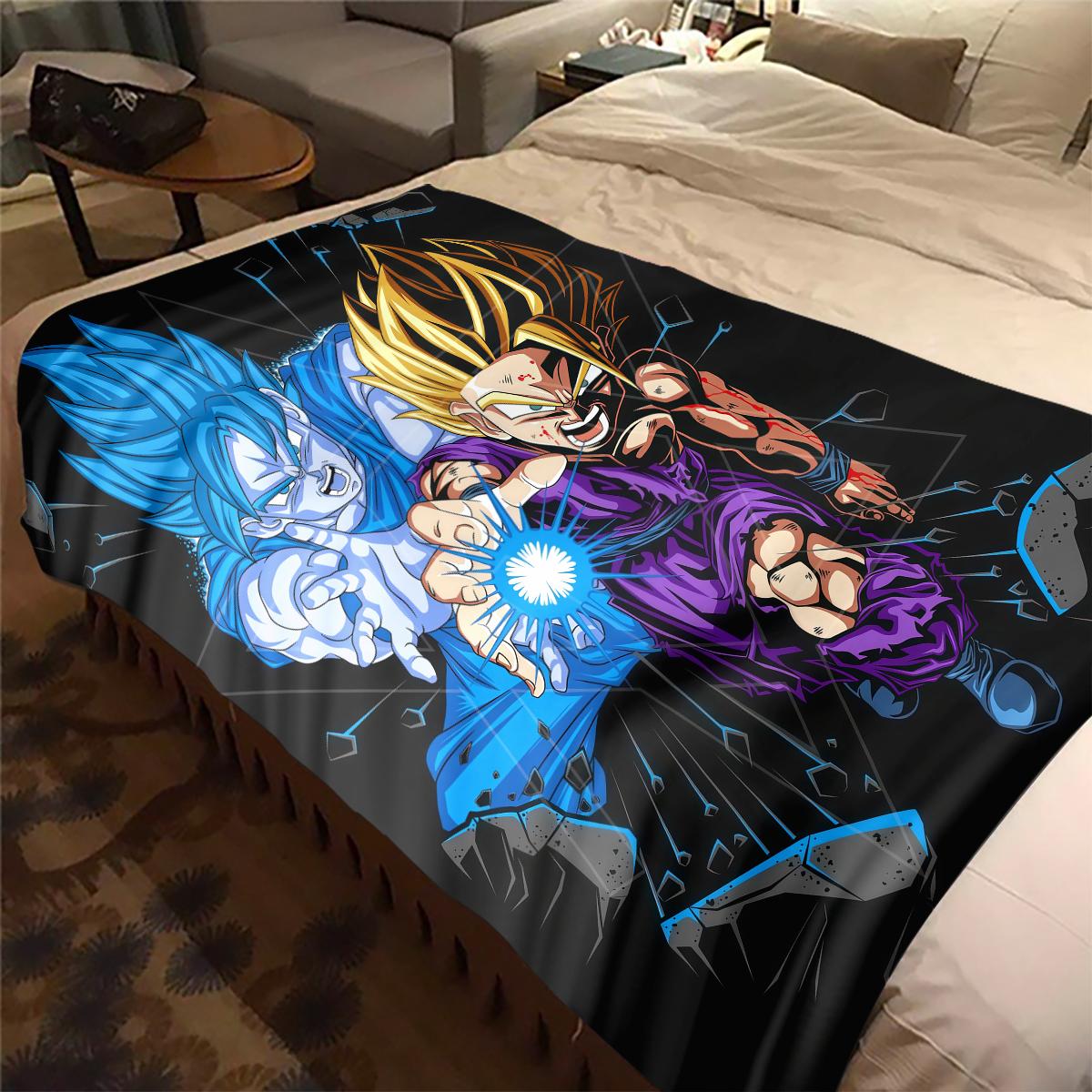 

1PC Dragon Ball Super Print Flannel Blanket, High quality All Seasons, Home Decor, Warmth and Comfort, Perfect for Christmas Gifts 80cm x 120cm