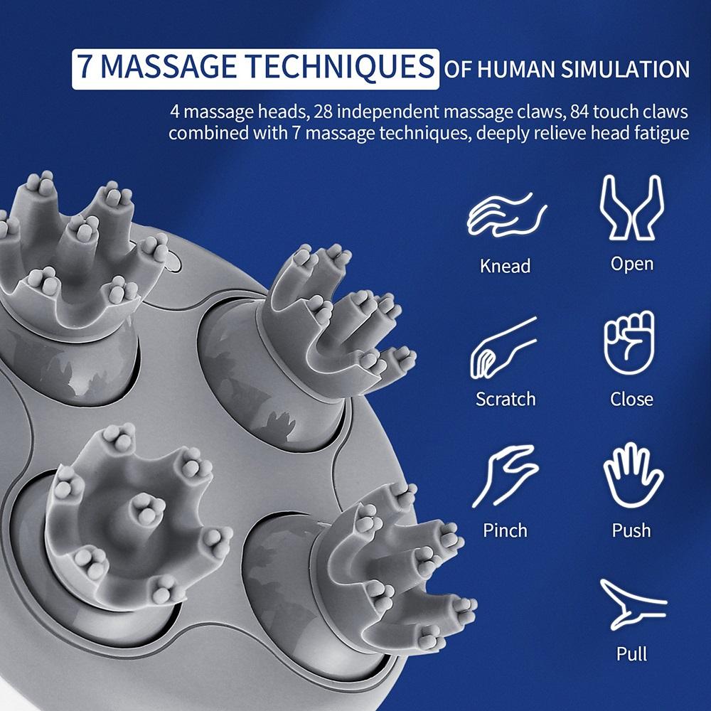 Wireless Scalp Massage Portable Handheld Head Massager Waterproof Body Massage 3D Promote Hair Growth Deep Tissue Kneading
