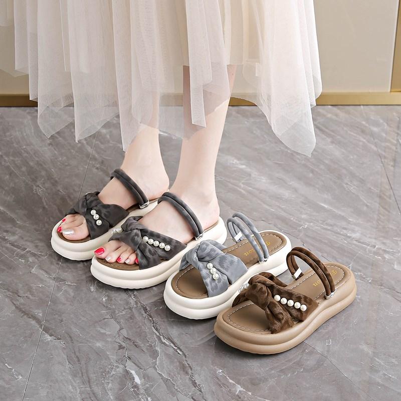 Popular Beautiful with Skirt Slippers Female Summer Wear 2025 New Versatile Fairy Style Two Wear Cool Slippers Beach Shoes