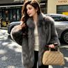 New imitation fox fur coat women's winter stand-up collar thin mink fur coat light