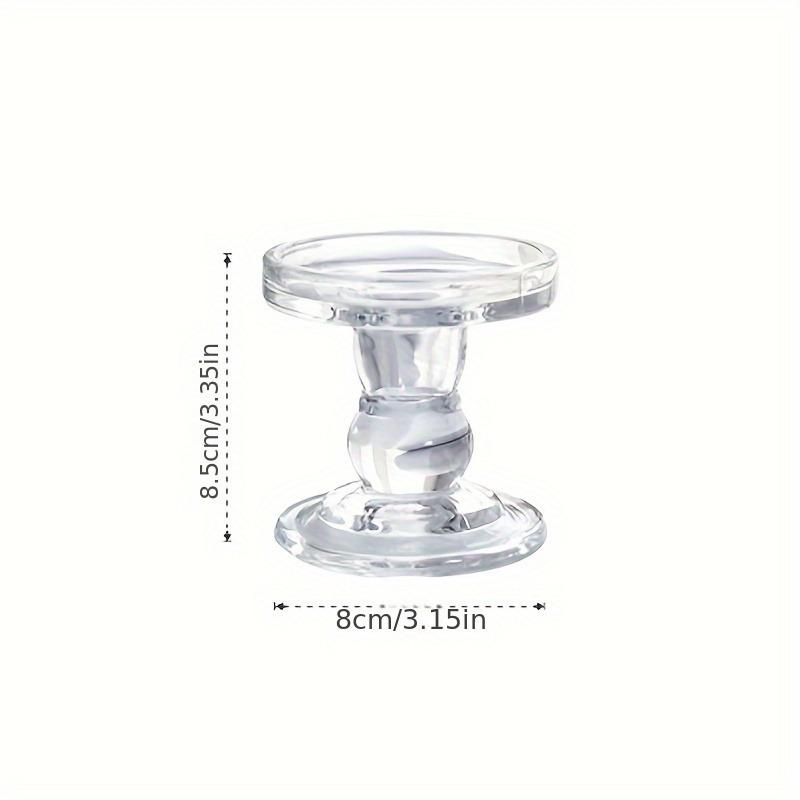 6pc French Roman Pillar Glass Candle Holders Elegant Tabletop Decor for Home Kitchen Dining Living Room Candle Holder Decoration