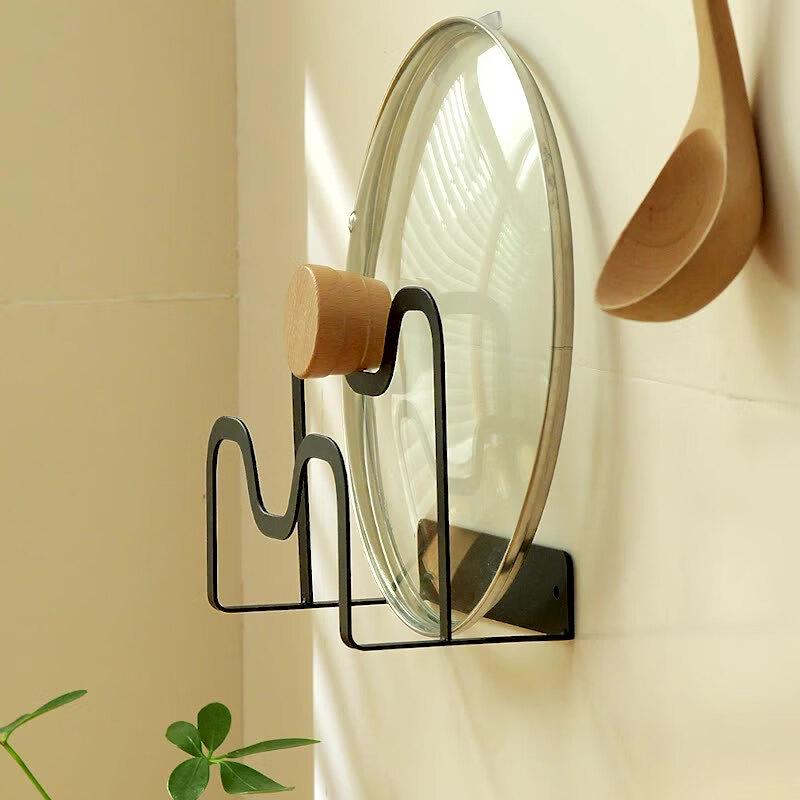 Nachuan Double-Layer No-Drill Wall-Mounted Pot Lid and Cutting Board Organizer
