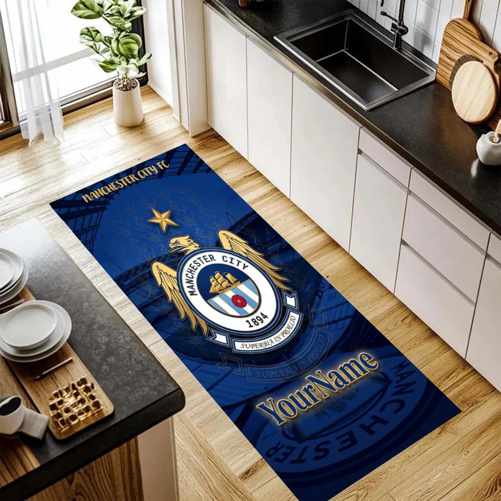 Manchester City Customize Your Name Kitchen Rug Runner Rug Laundry Mat Hallway Entryway The Best Gift Choice
