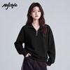 MJ STYLE Women's Casual Quarter-Zip Polo Collar Sweatshirt
