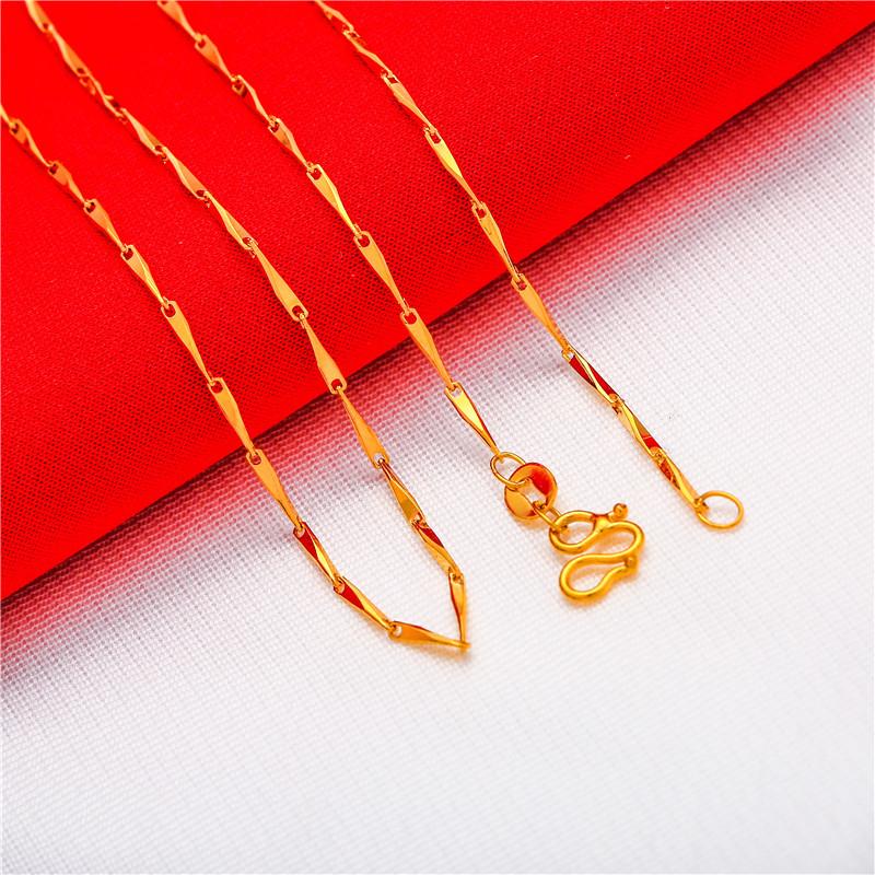 Vietnamese sand gold-plated necklace, women's necklace, water wave necklace, snake bone necklace, box necklace, O-shaped necklace.