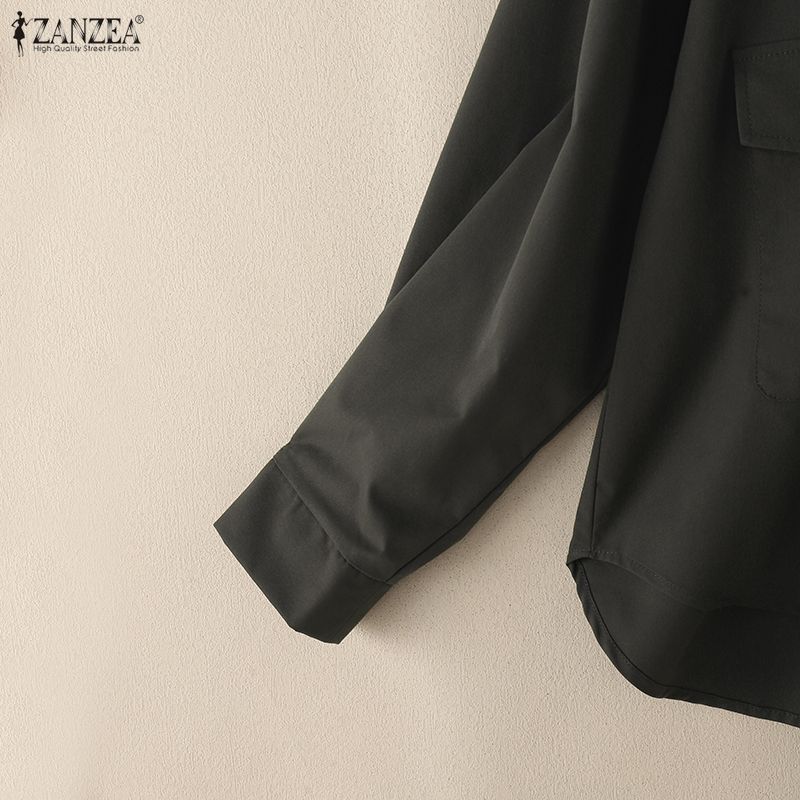 ZANZEA Chemise Classique à Manches Longues et Col Revers Décontractée pour Femme