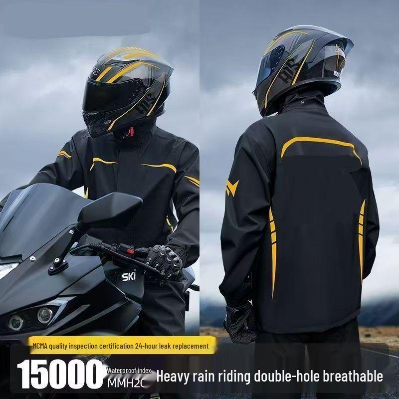 Reflective Split Raincoat and Pants Set for Men and Women - Full Body Rain Protection for Cycling and Electric Scooters