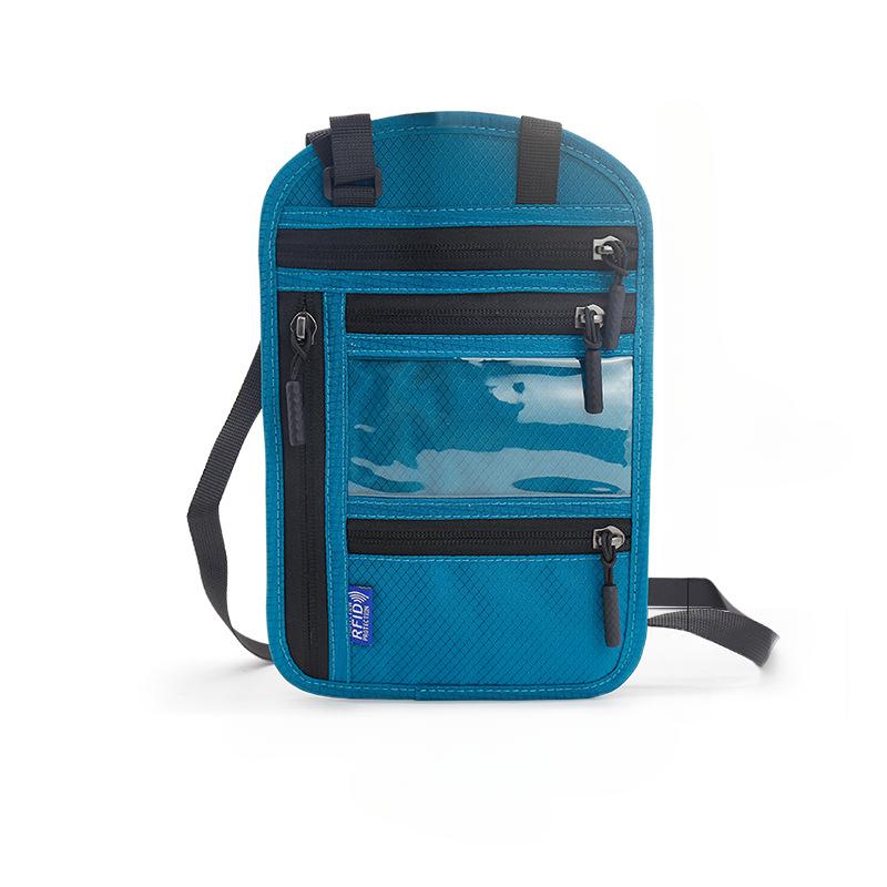 

1PC RFID-Blocking Travel Passport Holder - Adjustable Neck Strap Multi-Functional Crossbody Wallet Anti-Theft Lining Purse