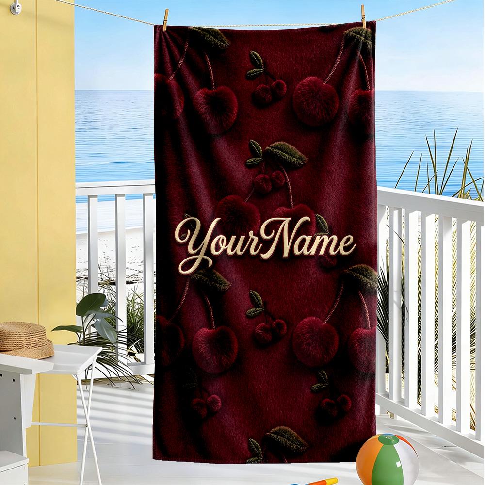 Rose Customize Your Name Beach Towel High Absorbency & Quick-Dry Suitable for Swimming Gym Camping Yoga Vacation