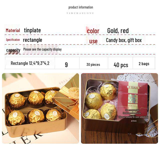 Customizable Rectangular Wedding Candy and Cigarette Tin Gift Box Set