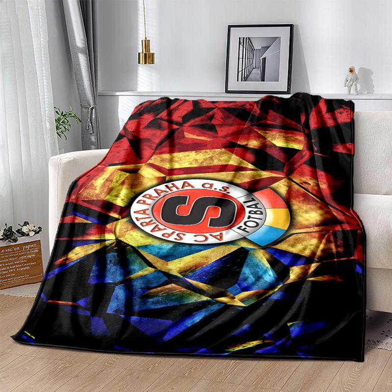 AC Sparta Praha Flanelldecke Weiche Ganzjahres-Kuscheldecke, Design für Camping, Autoreisen, Wandern, Sofa, Bett, Büro Perfektes Geschenk für Partys