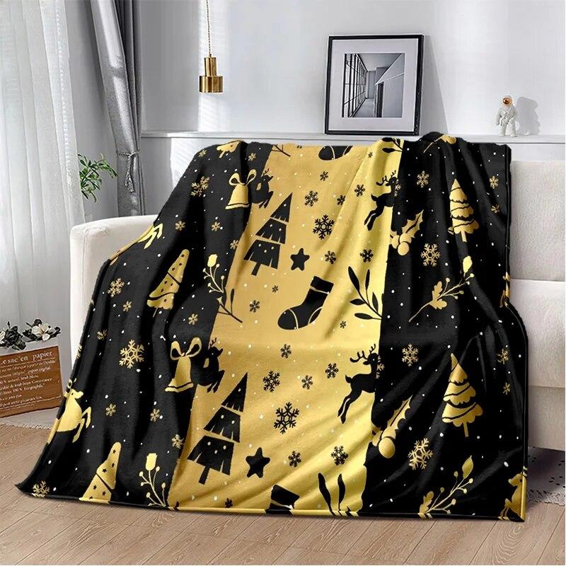 Desene animat Moș Crăciun Pom de Crăciun Fericit Cadou pentru copii Pătură moale de pluș, pătură de flanel Pătură pentru sufragerie dormitor canapea