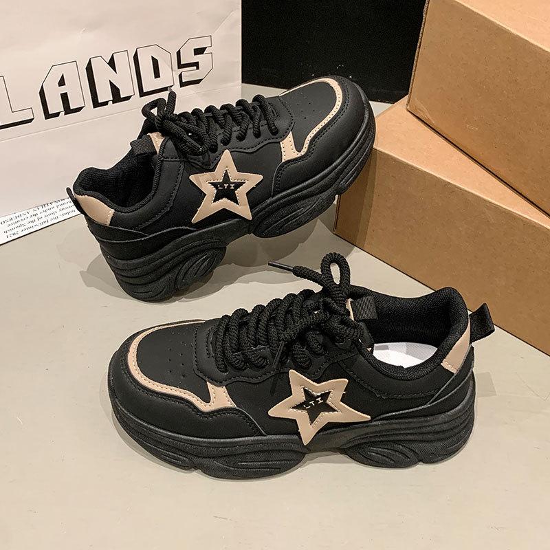 

Star casual sports shoes soft-soled shock-absorbing running shoes women s models 2025 new spring and autumn black dad shoes women 35 чорний