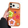 Blended Colorful Stars Pattern Case For iPhone 17 Pro Max iPhone 16 Pro Max 15 14 13 12 11 16E Air Luxury Leather Texture Silicone Cover