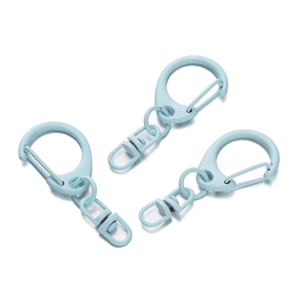 5pcs Alloy Colorful D-shaped Hooks With Rotatable Eight-character Buckle for DIY Keychains Crafts Bag Charms Key Ring Findings