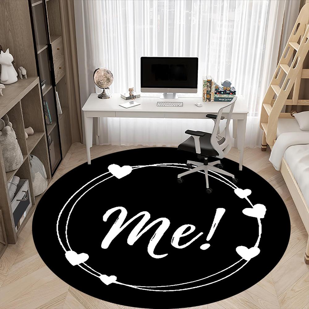 1PC Me Heart Office Round Area Rug, Mat Suitable ForOffice, Under Office Chairs Bedroom Living Room Home Decor, Room Deco