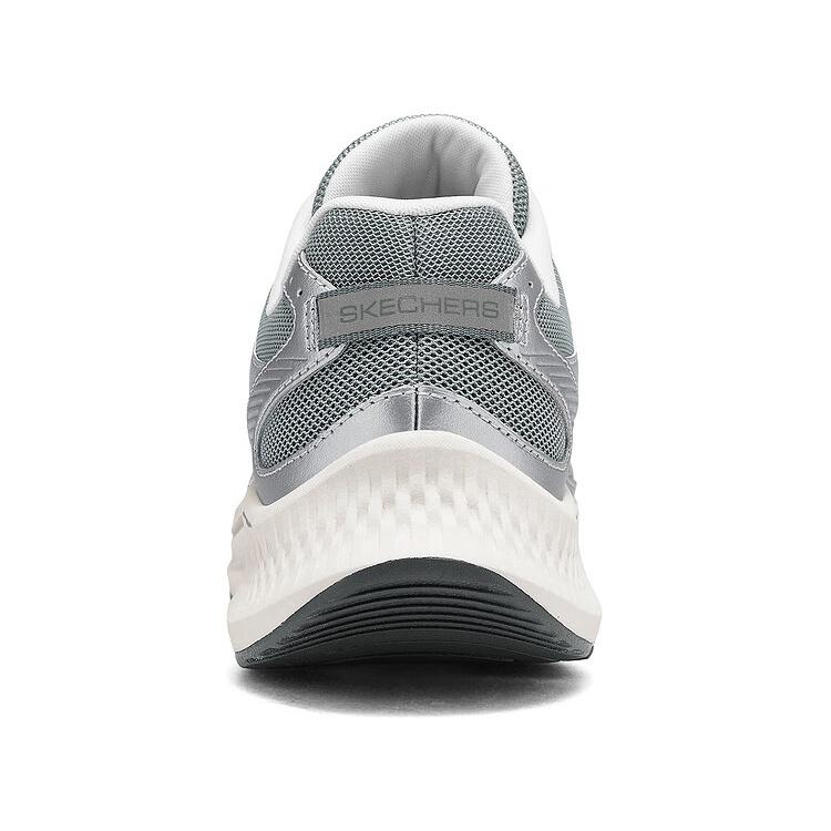 Skechers Lightweight Supportive Breathable Running Shoes Women Sneaker Silver Green 128633-GYSL