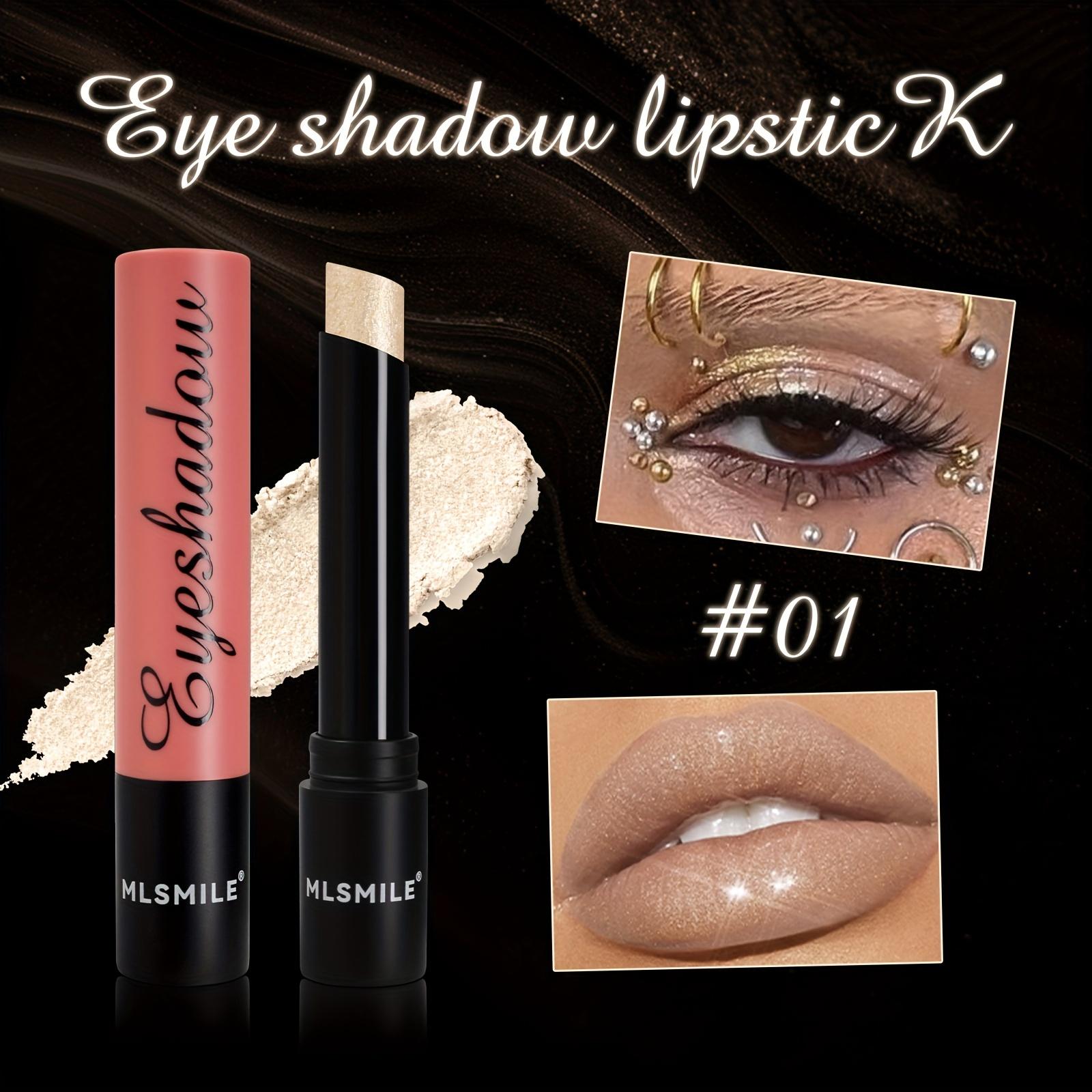

Shimmer Eyeshadow Stick Lipstick Стойкий водостойкий хайлайтер с мелким мерцанием, металлическим финишем - 2-в-1 для макияжа губ и глаз #01