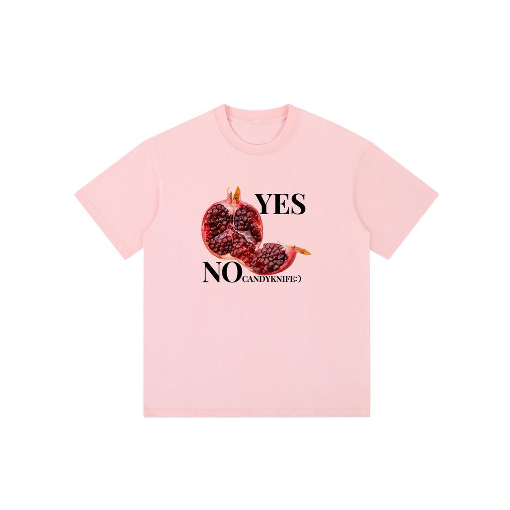 2025 Autumn and Winter Heavy Cute Fruit Printing T-shirt Men's Women's Pure Cotton Casual Loose Personalized Versatile T-shirt