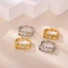 Mom Royal Ring Women Gold Color 3D Letter Casting Rings 7 8 Size Rhinestone Anillos Acero Inoxidables Jewelry Mother's Day Gift