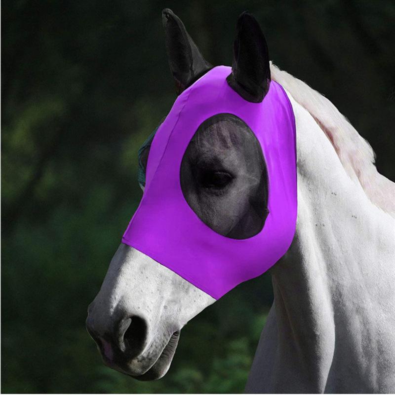 Atmungsaktive Pferde-Gesichtsmaske Anti-Mücke Anti-Biss Fliegen Reitmasken Sommer Reitsportzubehör Augen-Nasen-Schutz Netz Weiches Netz Pferde-Pflegeausrüstung