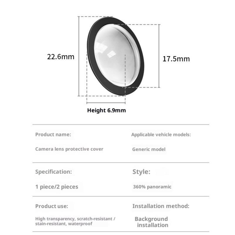 Car Camera Lens Protector Cover For 360° Car Reverse Camera Dustproof Rainproof Cover Rear View Camera Cover